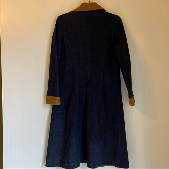 NWOT Unique Denim Trench Coat and Pants Set Sz Sm Y2K Western Riding Style - Picture 7 of 12